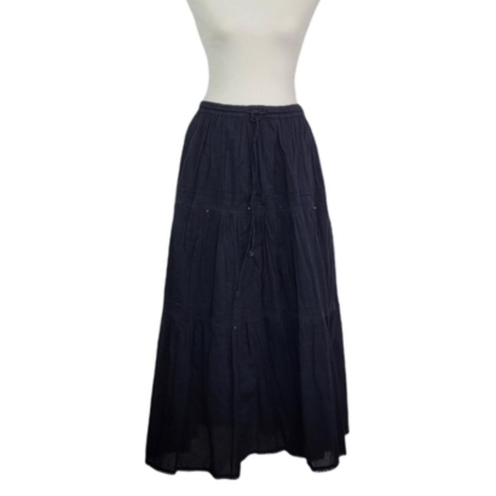 Just for Wraps Crochet Sequin Detail Full A-Line Maxi Skirt in Black Size M - Picture 3 of 14